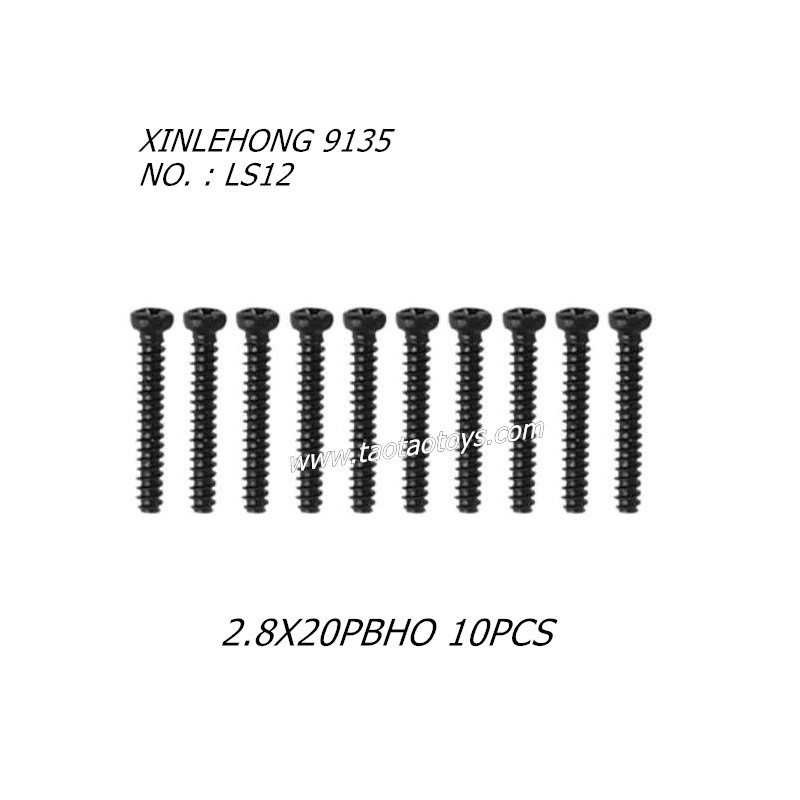 XINLEHONG 9135 Original Parts Round Headed Screw 2.8X20PBHO 10PCS LS12
