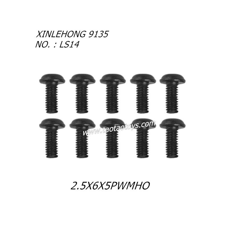 XINLEHONG 9135 Parts Round Headed Screw 2.5X6X5PWMHO 10PCS LS14