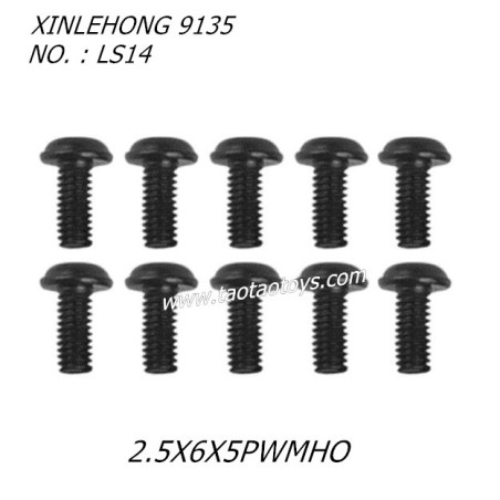 XINLEHONG 9135 Parts Round Headed Screw 2.5X6X5PWMHO 10PCS LS14