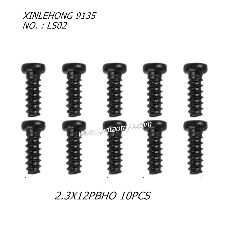 XINLEHONG 9135 Original Parts Round Headed Screw 2.3X12PBHO 10PCS LS02