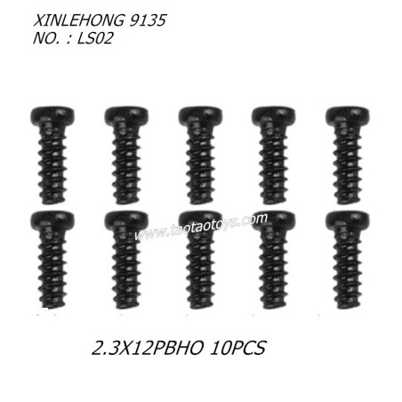 XINLEHONG 9135 Original Parts Round Headed Screw 2.3X12PBHO 10PCS LS02