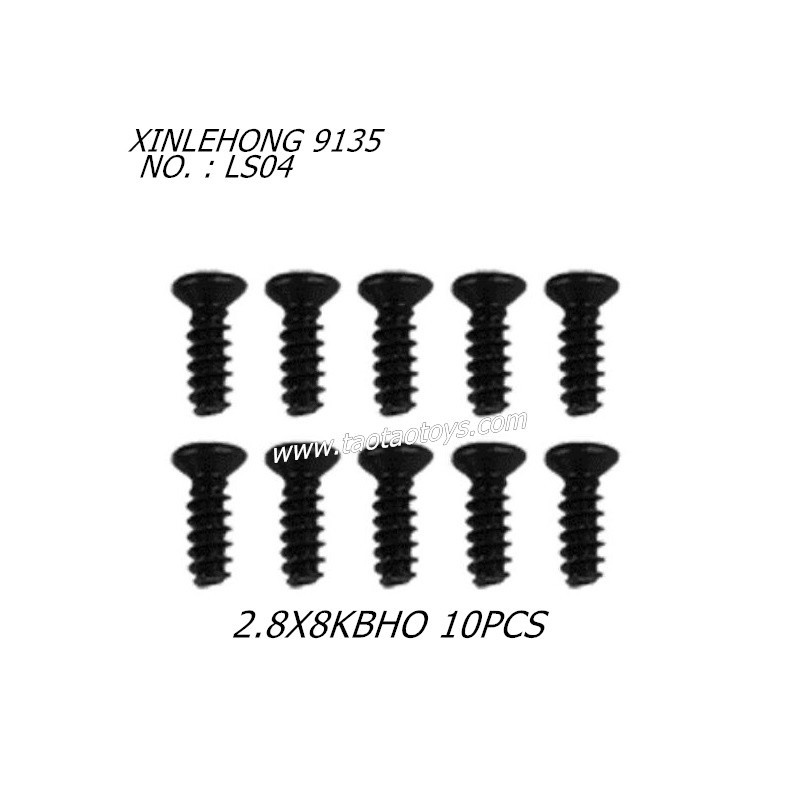 XINLEHONG 9135 Original Parts Countersunk Head Screw 2.8X8KBHO 10PCS LS04