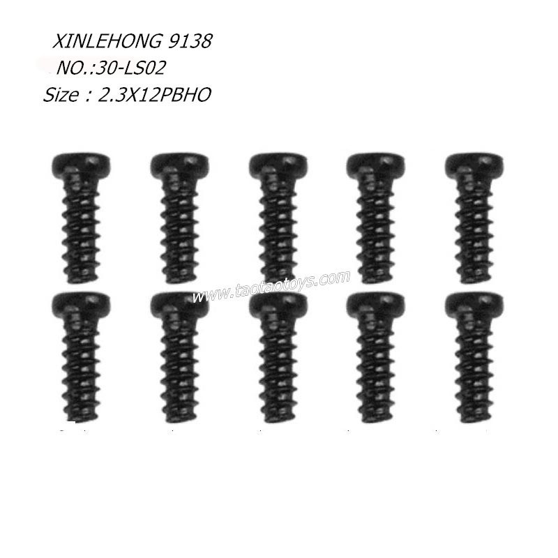 XINLEHONG 9138 Original Parts Round Headed Screw 2.3X12PBHO 10PCS 30-LS02