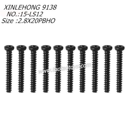 XINLEHONG TOYS 9138 Original Parts Round Headed Screw 2.8X20PBHO 10PCS 15-LS12