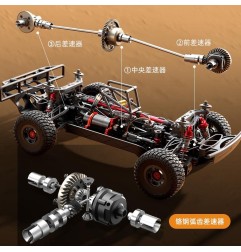 JJRC C8822 1/8 2.4Ghz 4WD Short Course RC Truck inside