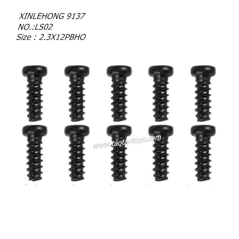 XINLEHONG 9137 Original Parts Round Headed Screw 2.3X12PBHO 10PCS 30-LS02
