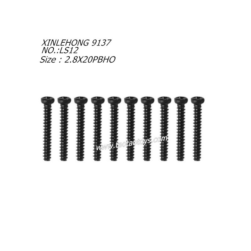 XINLEHONG 9137 Original Parts Round Headed Screw 2.8X20PBHO 10PCS 15-LS12