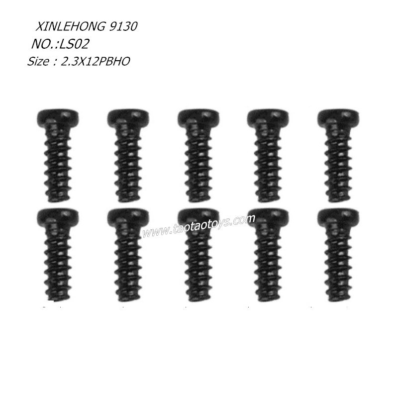 XINLEHONG 9130 Parts Round Headed Screw 2.3X12PBHO 10PCS 30-LS02