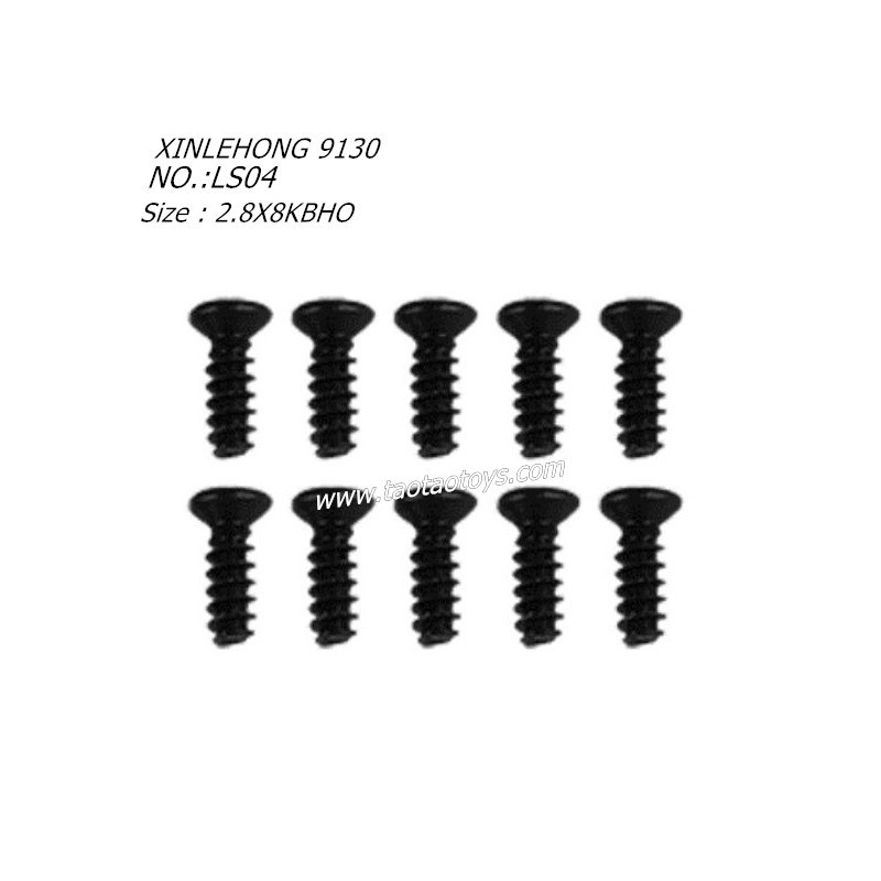 XINLEHONG 9130 Parts Countersunk Head Screw 2.8X8KBHO 10PCS 30-LS04