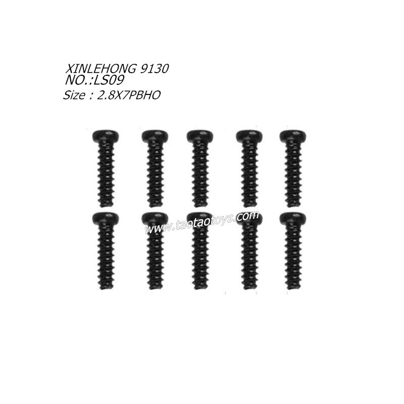 XINLEHONG 9130 Parts Round Headed Screw 2.8X7PBHO 10PCS 15-LS09