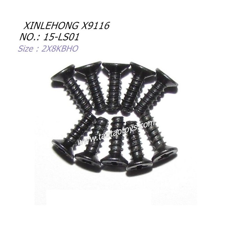 XINLEHONG TOYS X9116 Parts Countersunk Head Screws 2X8KBHO 15-LS01