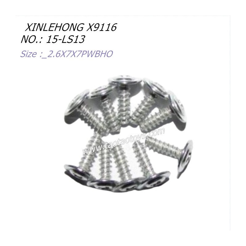 XINLEHONG TOYS X9116 Parts Round Headed Screw 2.6X7X7PWBHO 15-LS13