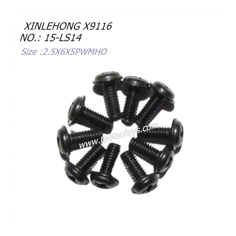 XINLEHONG TOYS X9116 Parts Round Headed Screw 2.5X6X5PWMHO 15-LS14