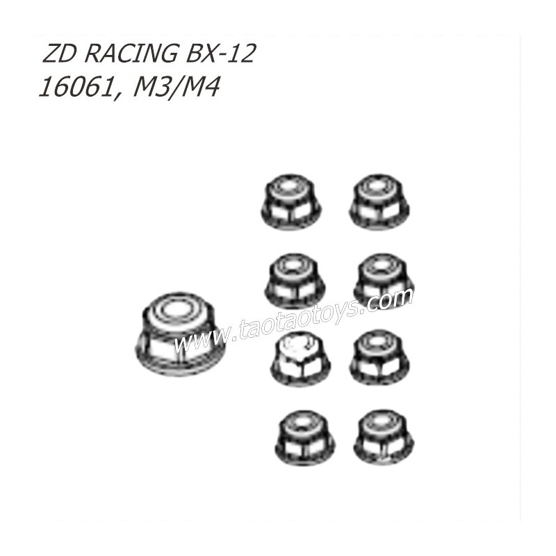 ZD Racing BX12 RC Buggy Parts M4 M3 Nuts 16061 ZD Racing BX12 RC Buggy Parts M4 M3 Nuts 16061