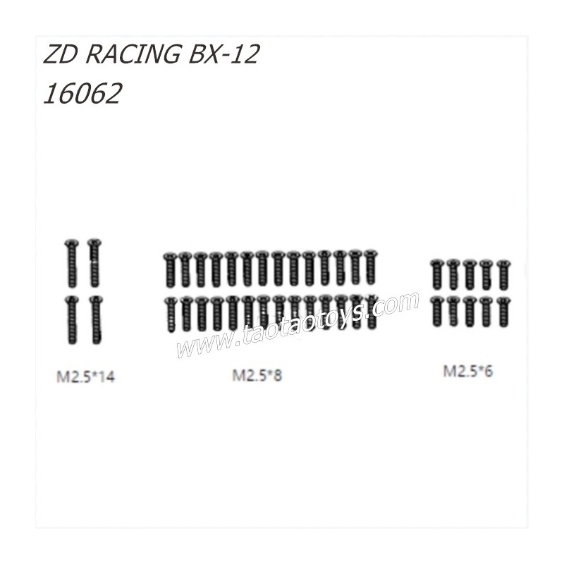 ZD Racing BX12 RC Buggy Parts M2.5x14 M2.5x8 M2.5x6 Screws 16062 ZD Racing BX12 RC Buggy Parts M2.5x14 M2.5x8 M2.5x6 Screws 16062