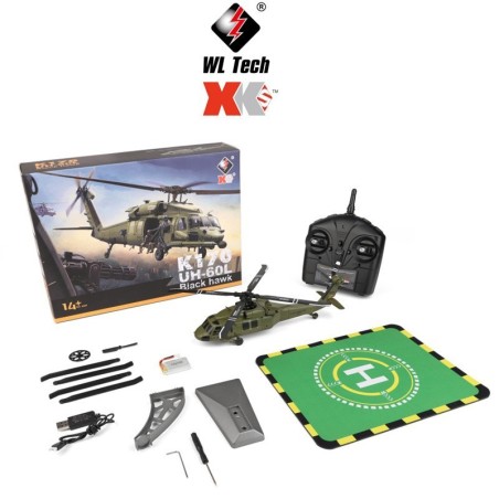 WLTOYS K170 UH-60L Black Hawk 4CH RC Helicopter Simulation Remote Control Fighter