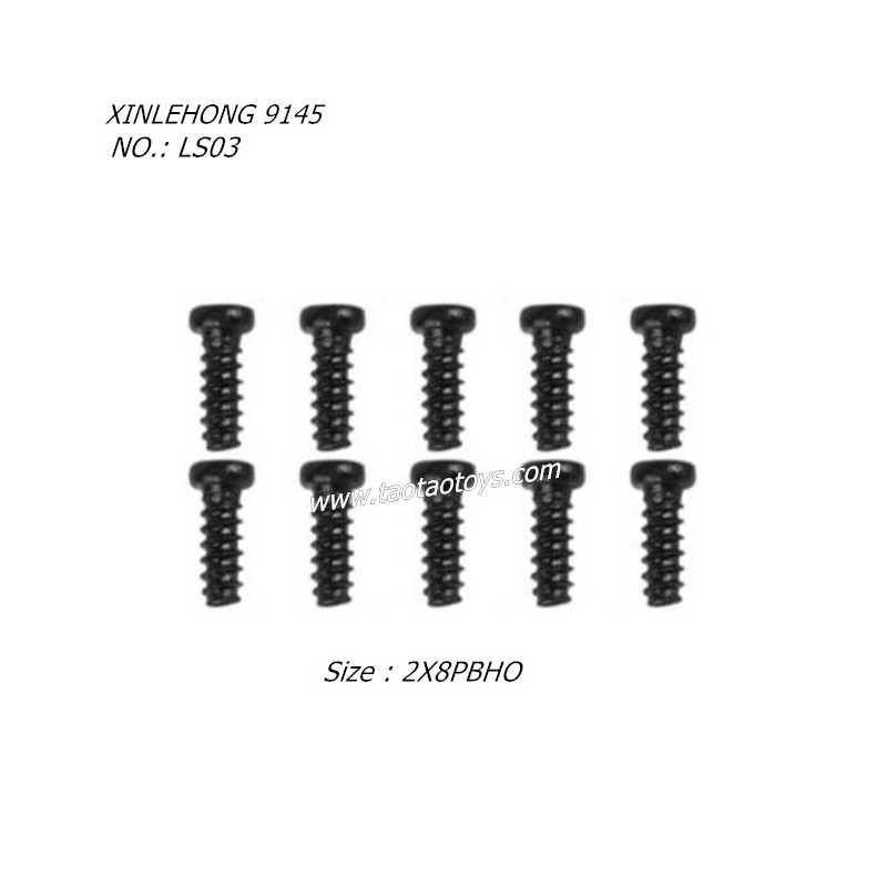 XINLEHONG TOYS 9145 Parts 2X8PBHO Round Headed Screw LS03 XINLEHONG TOYS 9145 Parts 2X8PBHO Round Headed Screw LS03