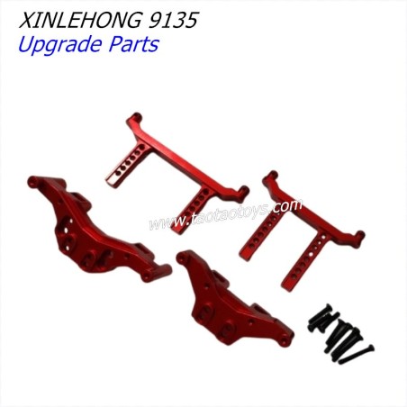 XINLEHONG 9135 Upgrade Parts Metal Front and RearCar Shell Bracket Red-1