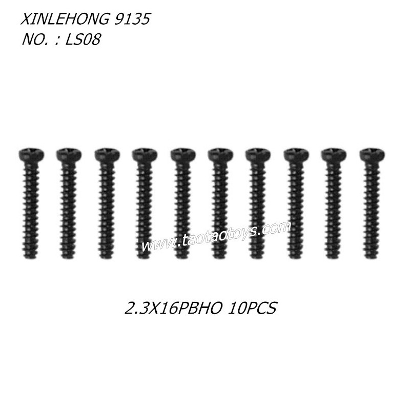 XINLEHONG TOYS 9135 Original Parts Round Screw 2.3X16PBHO 10PCS LS08
